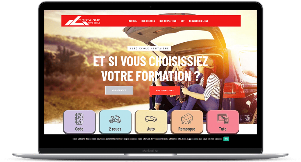 Création site Internet à Mulhouse 68 - Auto Ecole Montaigne