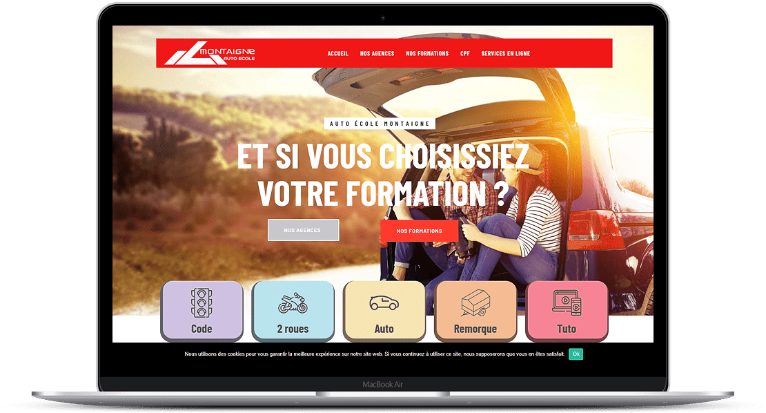 Création site Internet à Mulhouse 68 - Auto Ecole Montaigne