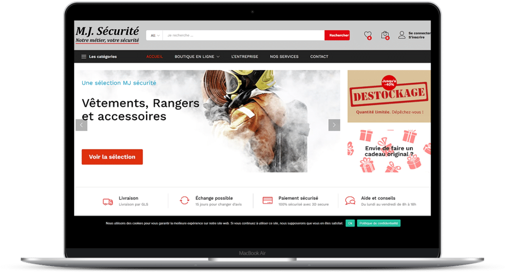 creation site ecommerce MJ securite 68 FEMIK
