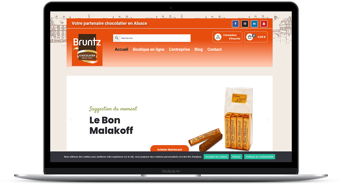 realisation site e-commerce de vente chocolat chocolaterie bruntz kingersheim 68 - FEMIK