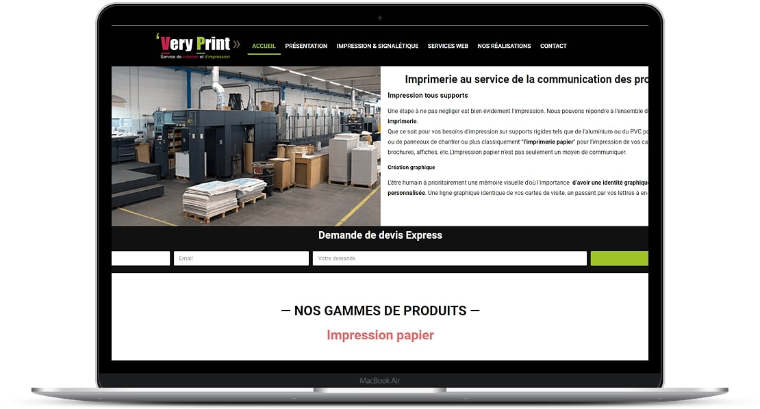 Refonte du site internet de l'imprimerie VERY PRINT 68