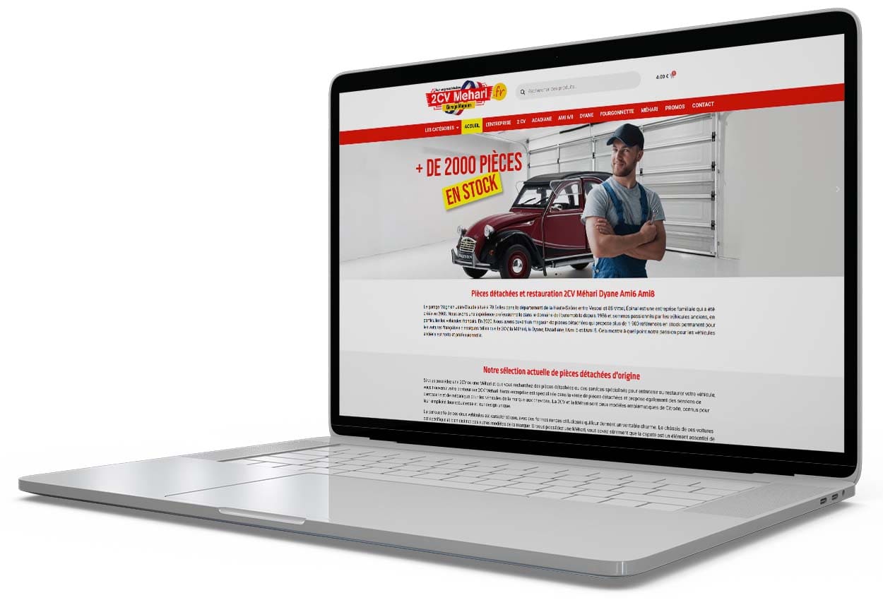 Réalisation site e-commerce vente pièces automobile