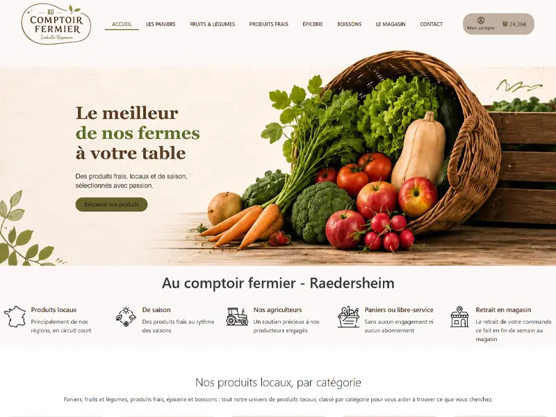 Site e-commerce Au Comptoir Fermier Raedersheim - FEMIK